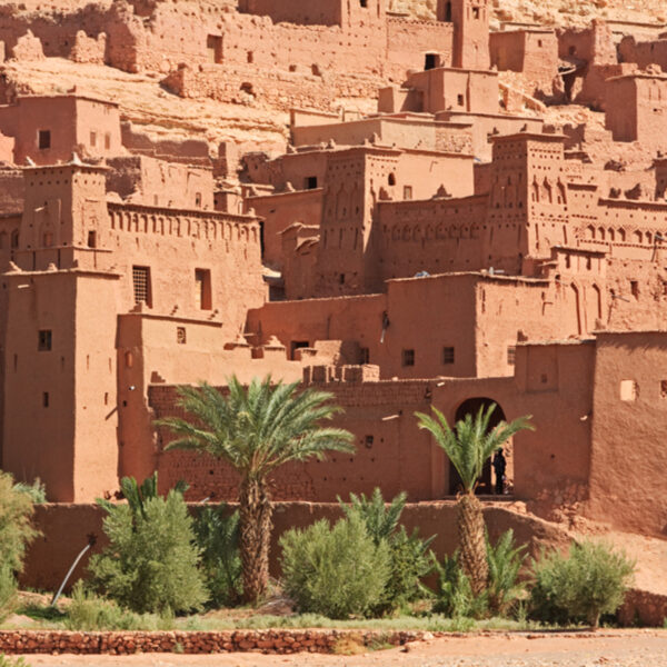 La kasbah de Ait Benhaddou durante nuestro viaje de 6 días desde Marrakech al desierto de Merzouga.