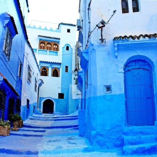 The blue city Chefchaouen in Morocco during our 12-day tour from Casablanca.