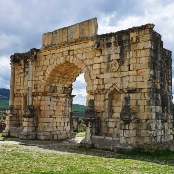 The roman ruins in Morocco or volubilis during our 10-day tour from Casablanca