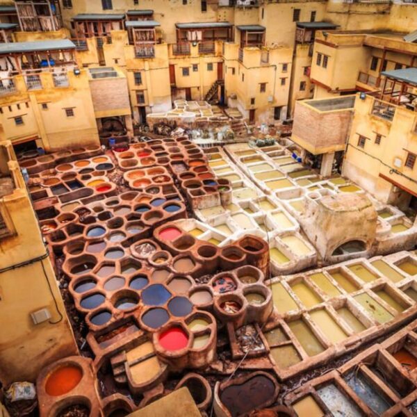 Fes tanneries with our 5-day Tangier to Marrakech desert tour