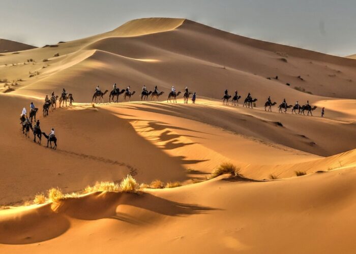 Camel trekking with our 2-Day Fes to Merzouga Desert Tour