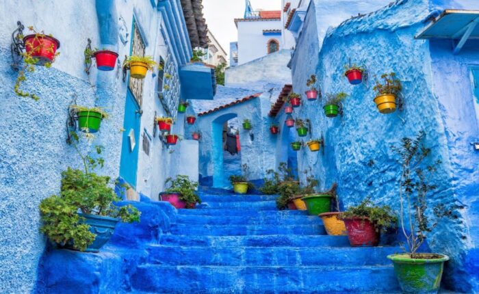 Chefchaouen, the blue city of Morocco with our 7-day desert tour from Marrakech through the imperial cities.