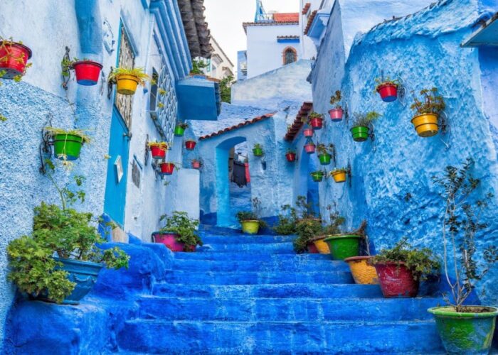 Chefchaouen, the blue city of Morocco with our 7-day desert tour from Marrakech through the imperial cities.