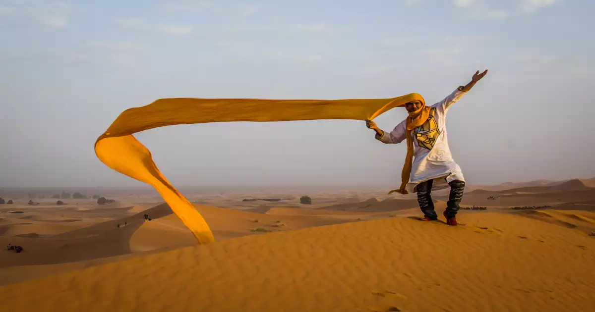 Camel driver in Merzouga during our 5 day desert tour from Marrakech.
