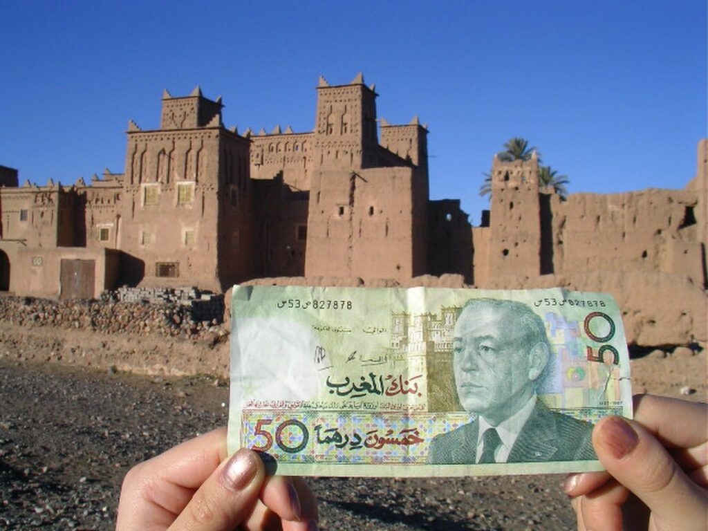 50 Dirhams bill of Morocco, currency and money tips