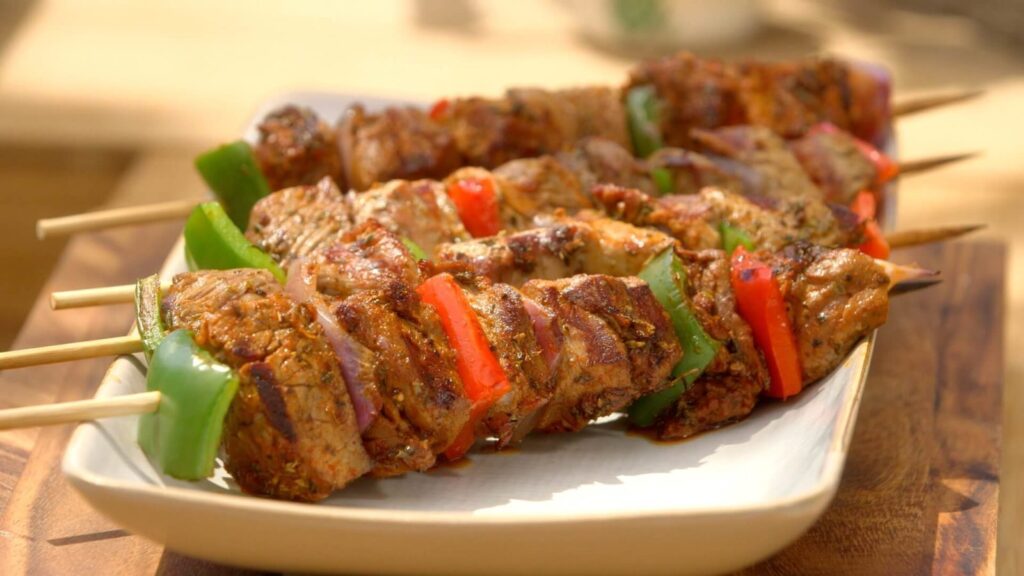 Brochettes, famous skewers food in Morocco