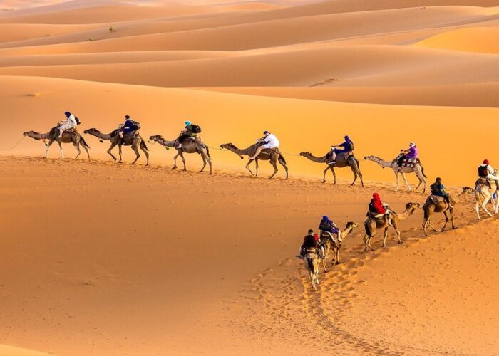 Camel ride in Merzouga desert on the 7-day Tangier to Marrakech desert tour
