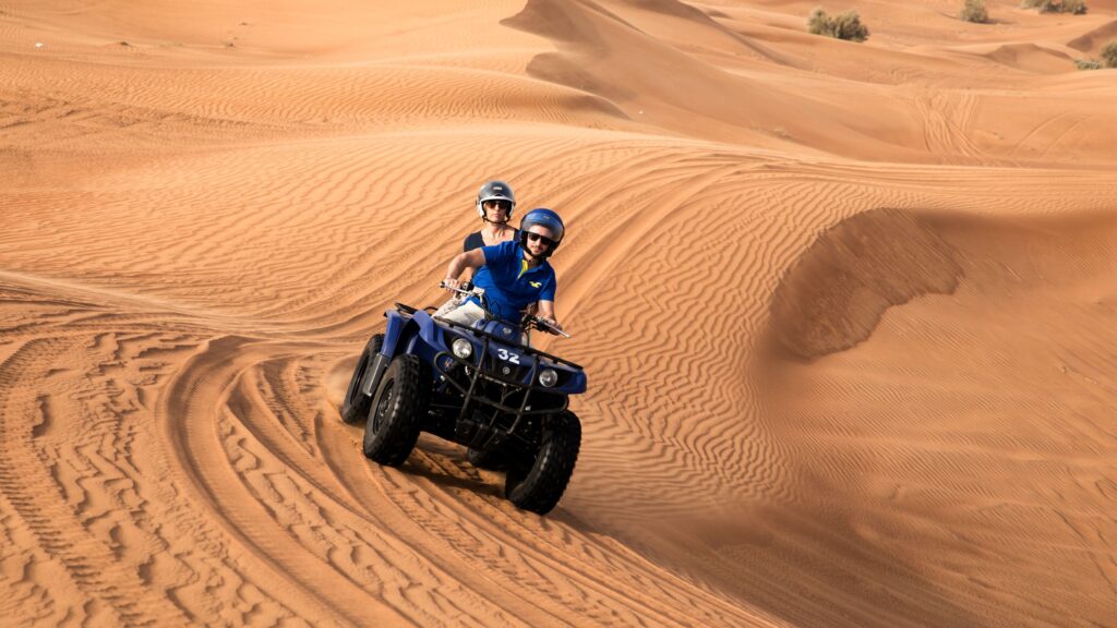 Activity of quad biking in Merzouga desert of Morocco