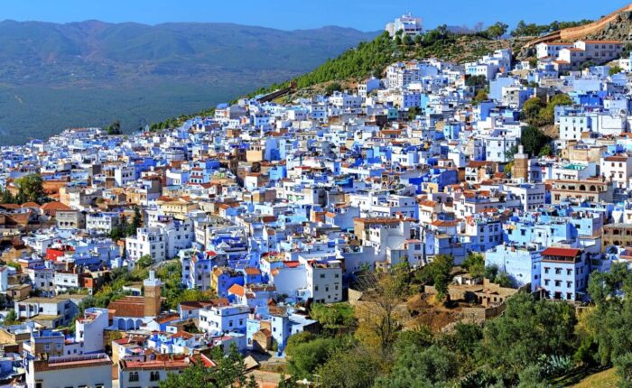 Chefchaouen ciudad azul, increíble vista panorámica