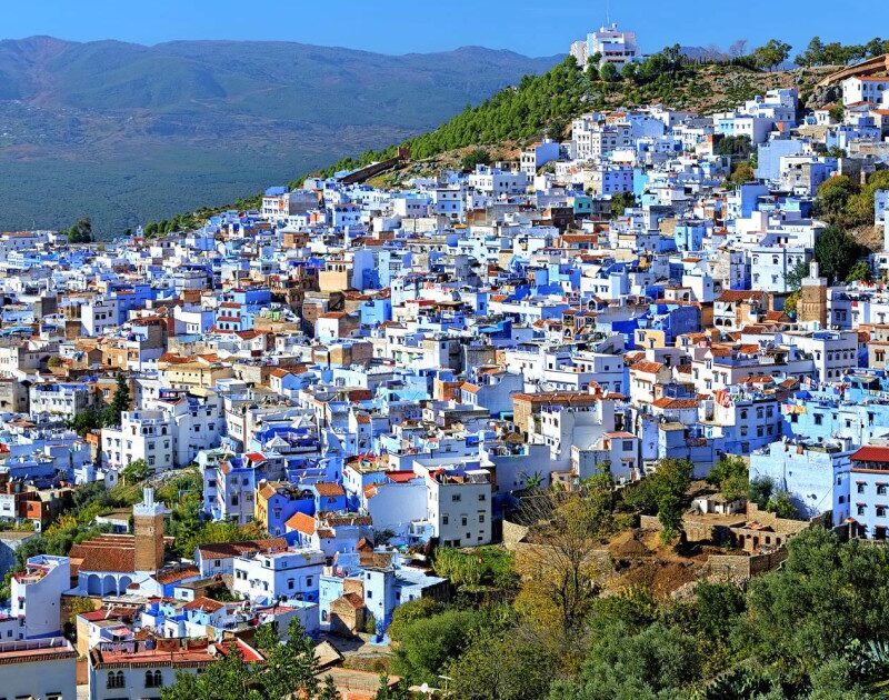 Chefchaouen blue city, amazing panoramic view