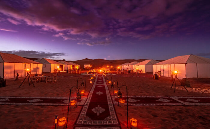 Campo nel Deserto nel Nostro Tour nel Deserto di 4 Giorni da Marrakech a Fes