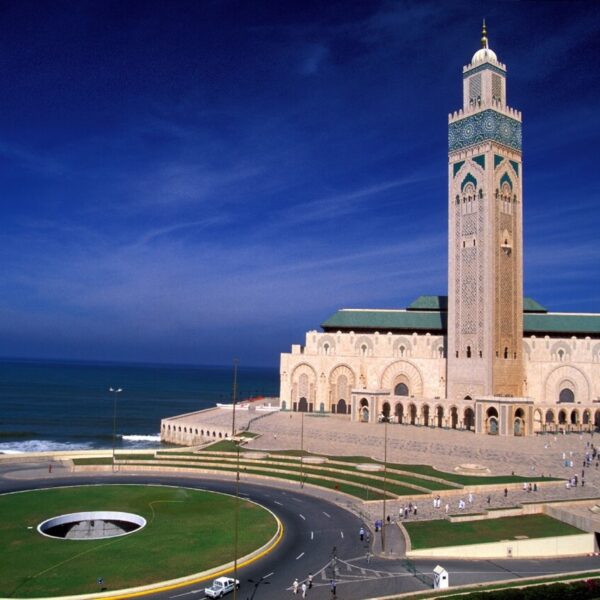 Hassan 2 mosque in Casablanca with our 12-day Morocco tour.