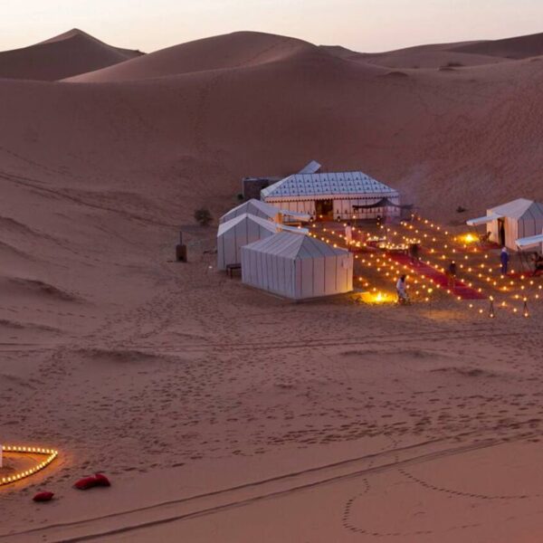Luxury desert camp in Morocco, highlight of the 6-day Tangier to Marrakech desert tour