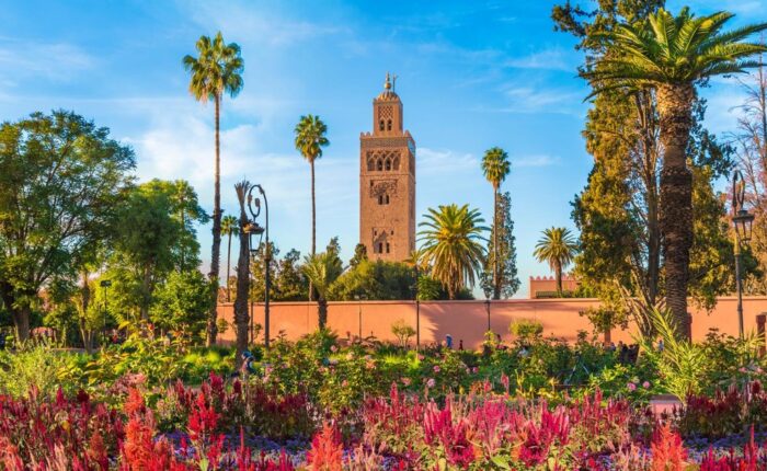 Mezquita Koutoubia de Marrakech, visitada durante el viaje de 5 días por el desierto de Essaouira a Fez.