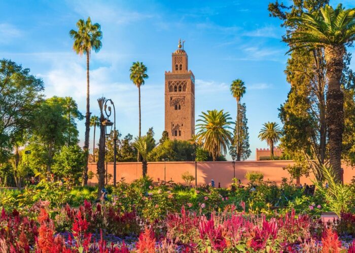 Koutoubia mosque in Marrakech, visited during the 5-day desert tour from Essaouira to Fes