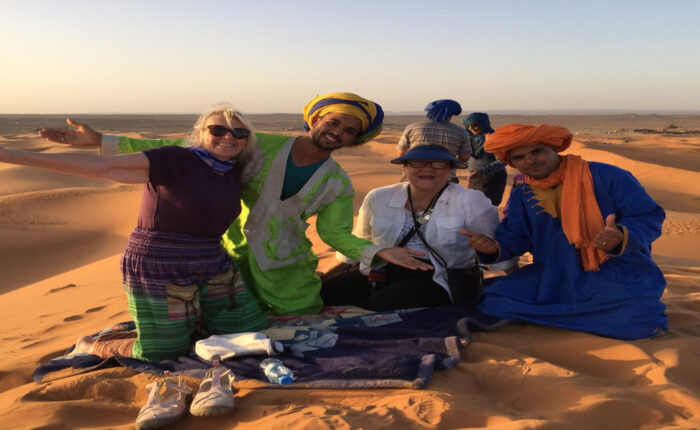 Tourists enjoying our 6-day desert tour from Tangier to Marrakech