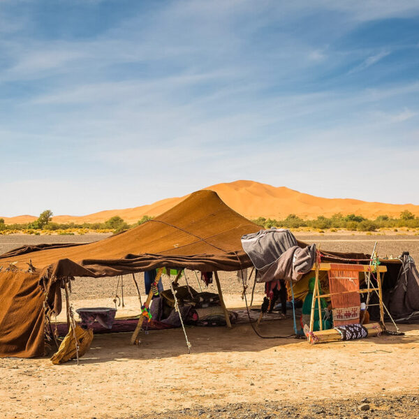 Tienda nómada del Sáhara marroquí, visitada con nuestro viaje de 4 días al desierto de Ouarzazate