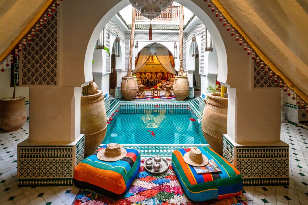 Riad in Morocco, small hotel with pool