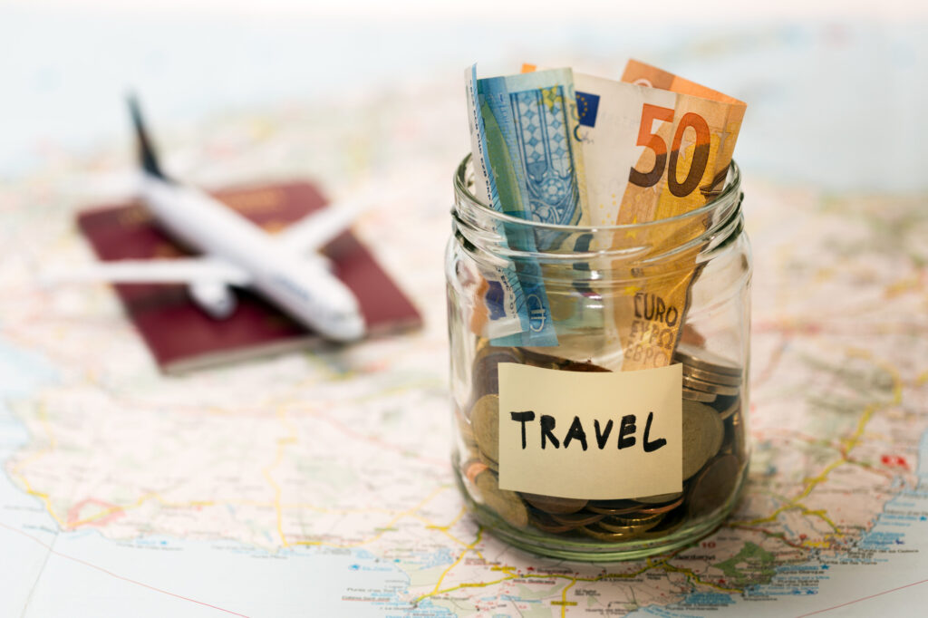 Managing travel budget in a jar