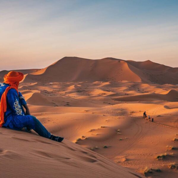 Desert man enjoying the views of the desert