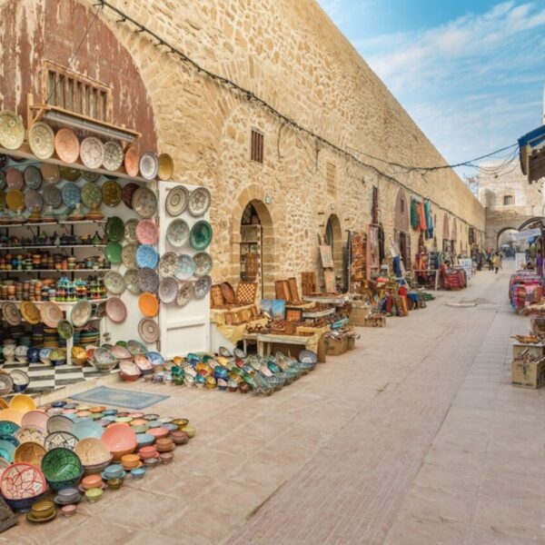 The market of Essaouira during the 2-day tour from Marrakech.