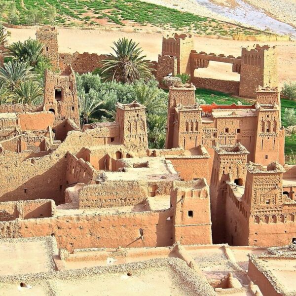 The towers of the Kasbah of Ait benhaddou in Morocco.