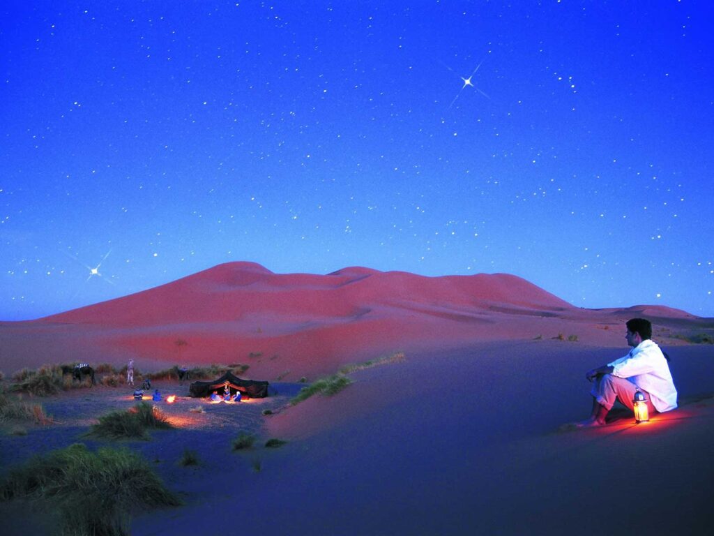 Starry sy in the Sahara desert of Morocco