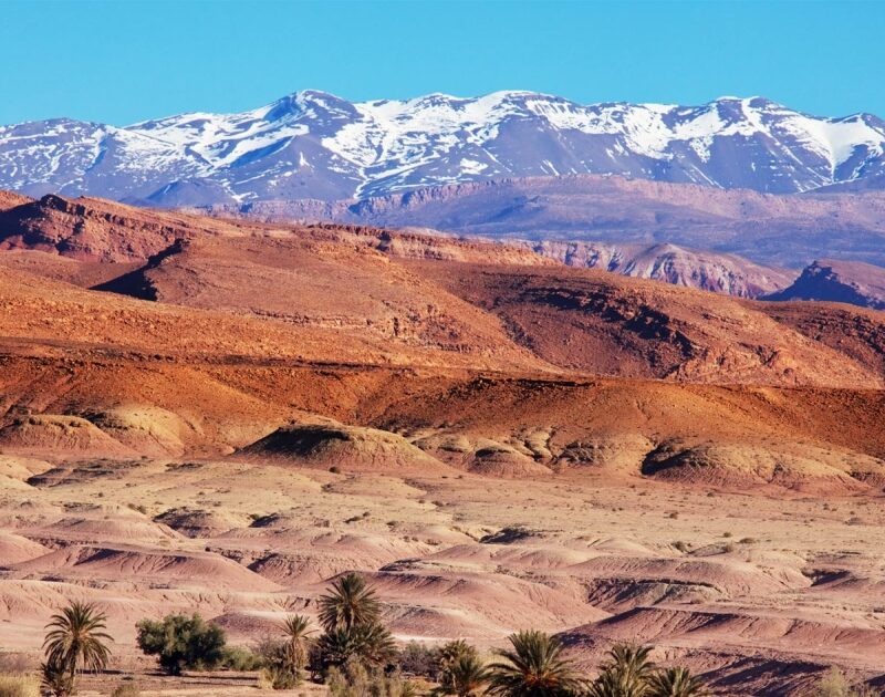 Le montagne dell'Atlante in Marocco: un'attrazione del tour di 6 giorni da Fes a Marrakech attraverso il deserto.