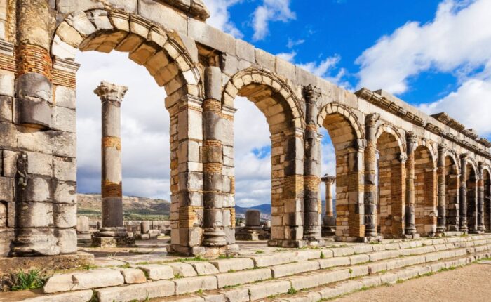 Las ruinas romanas de Volubilis, cerca de Meknes, en nuestra excursión de un día desde Fez.