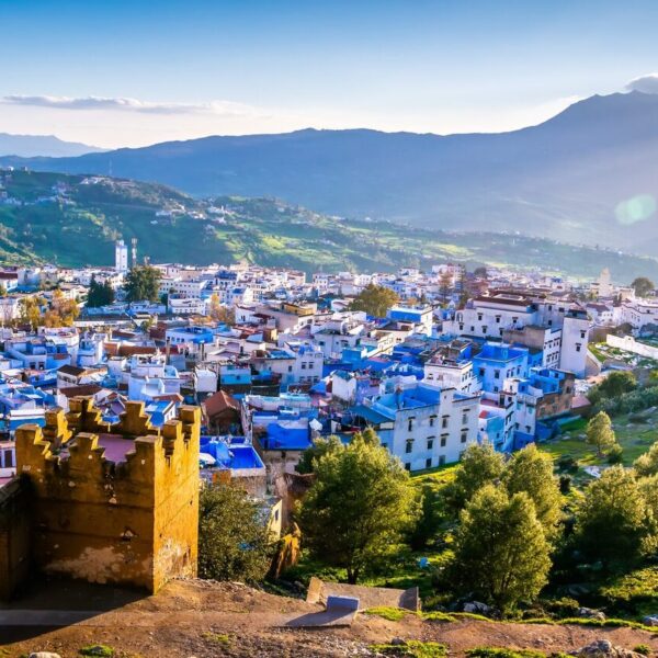 Vista panorámica de Chefchaouen, la ciudad azul.