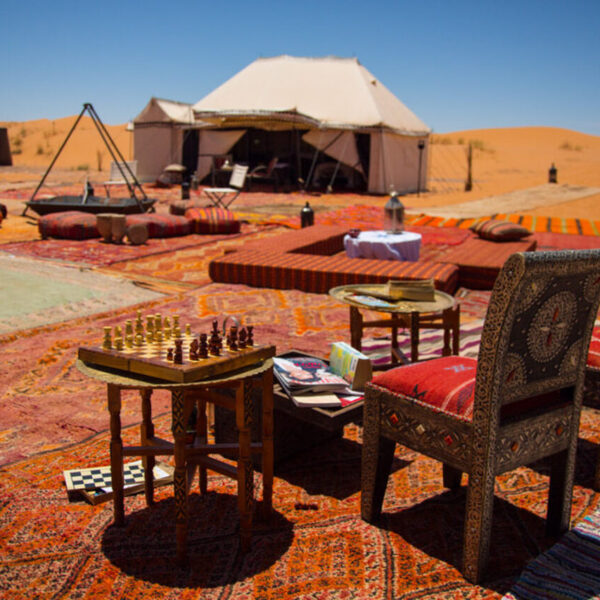 A desert camp in Merzouga, Morocco.