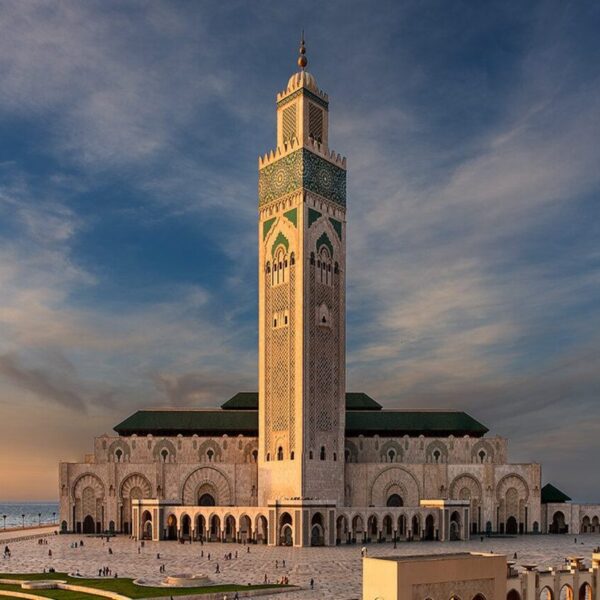 Hassan 2 mosque in Casablanca during the 14-day tour from Tangier.