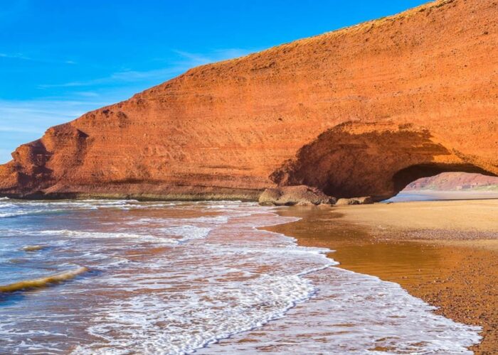 Playa de Lgzira durante nuestro viaje de 17 días por Marruecos desde Tánger.