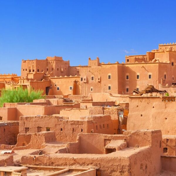 Mud and clay houses in Ouarzazate, Kasbah Taourirt.