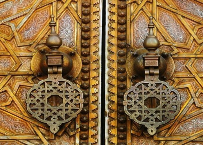 A Moroccan door handles with our 9-day tour from Fes to Marrakech and the desert.