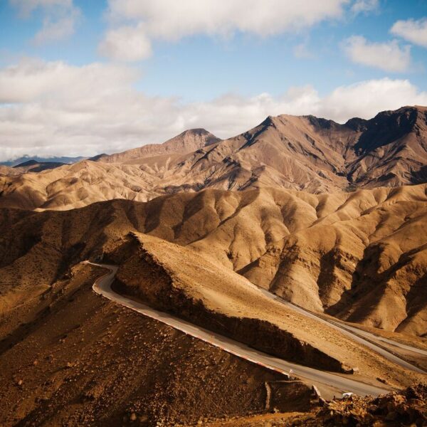 Las altas montañas del Atlas en Marruecos.