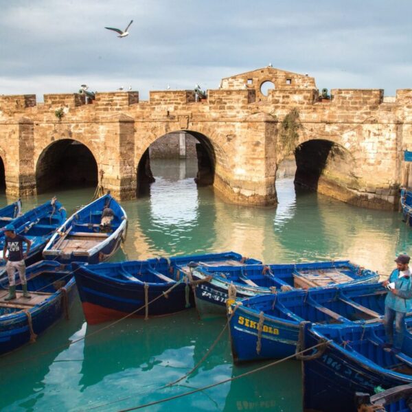 Porto di Essaouira durante l'itinerario di 14 giorni in Marocco da Marrakech.