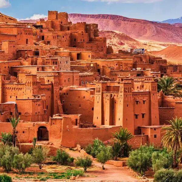 La Kasbah de Ait Benhaddou, una atracción de la excursión compartida de 3 días desde Marrakech.